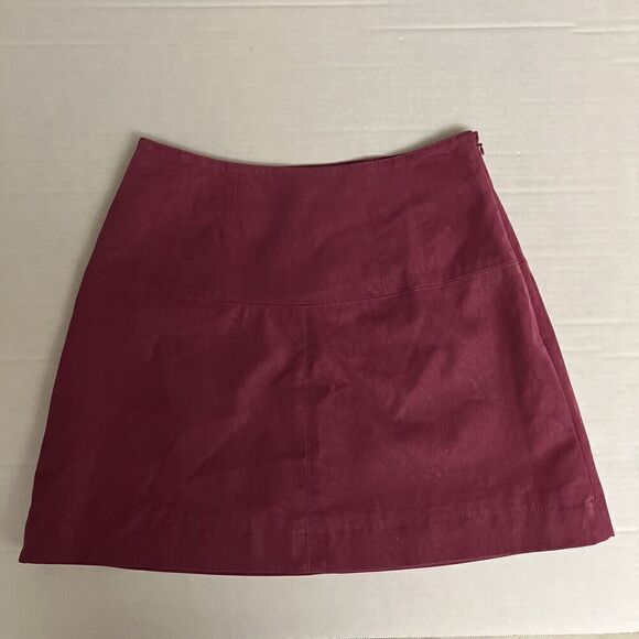Free People Sz 2 OB1087644 Pink Suede Short Sweetheart Skirt - Picture 1 of 9